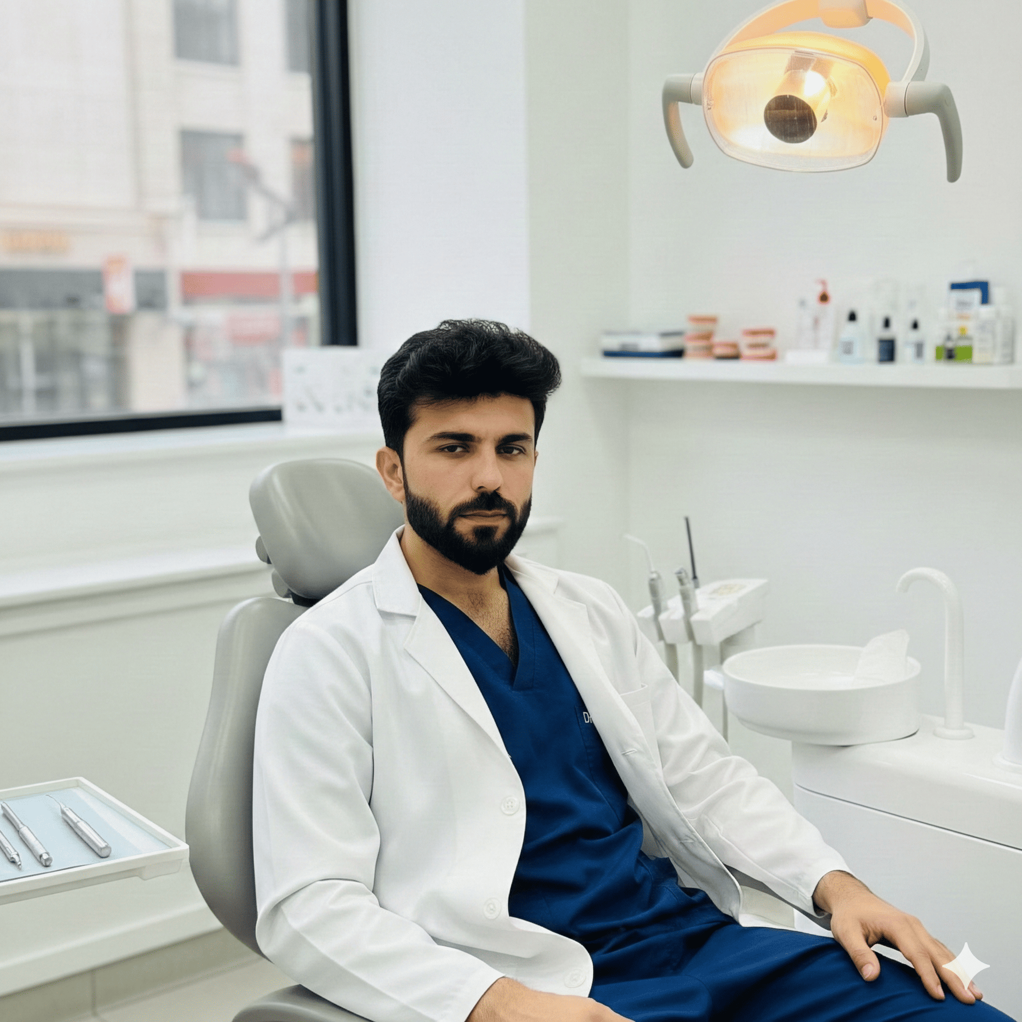 Doctor or staff ready to assist at dental clinic in DG Khan